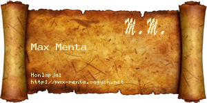 Max Menta névjegykártya